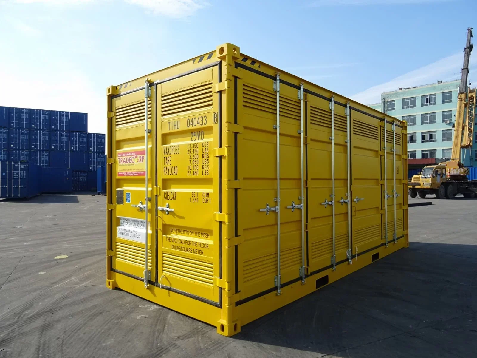Contenedor Marítimo High Cube de 20 Pies con Apertura Lateral amarillo nuevo – Imagen 4
