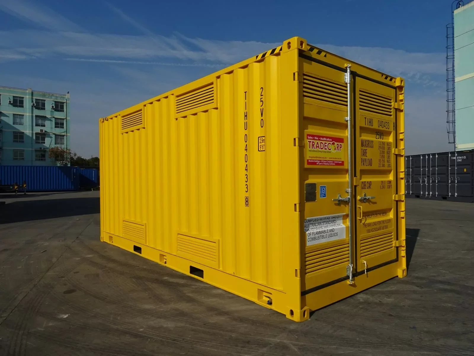 Contenedor Marítimo High Cube de 20 Pies con Apertura Lateral amarillo nuevo