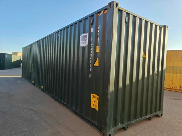 Contenedor seminuevo High Cube de 40 pies verde